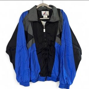 90's VTG Vizor Men's Windbreaker Blue/Grey/Black